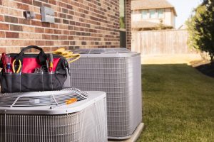 Service Industry:  Work tools, air conditioners. Outside residential home. Summer